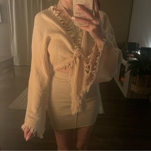 NWT Blue B Collection Flowy Boho Tied Top